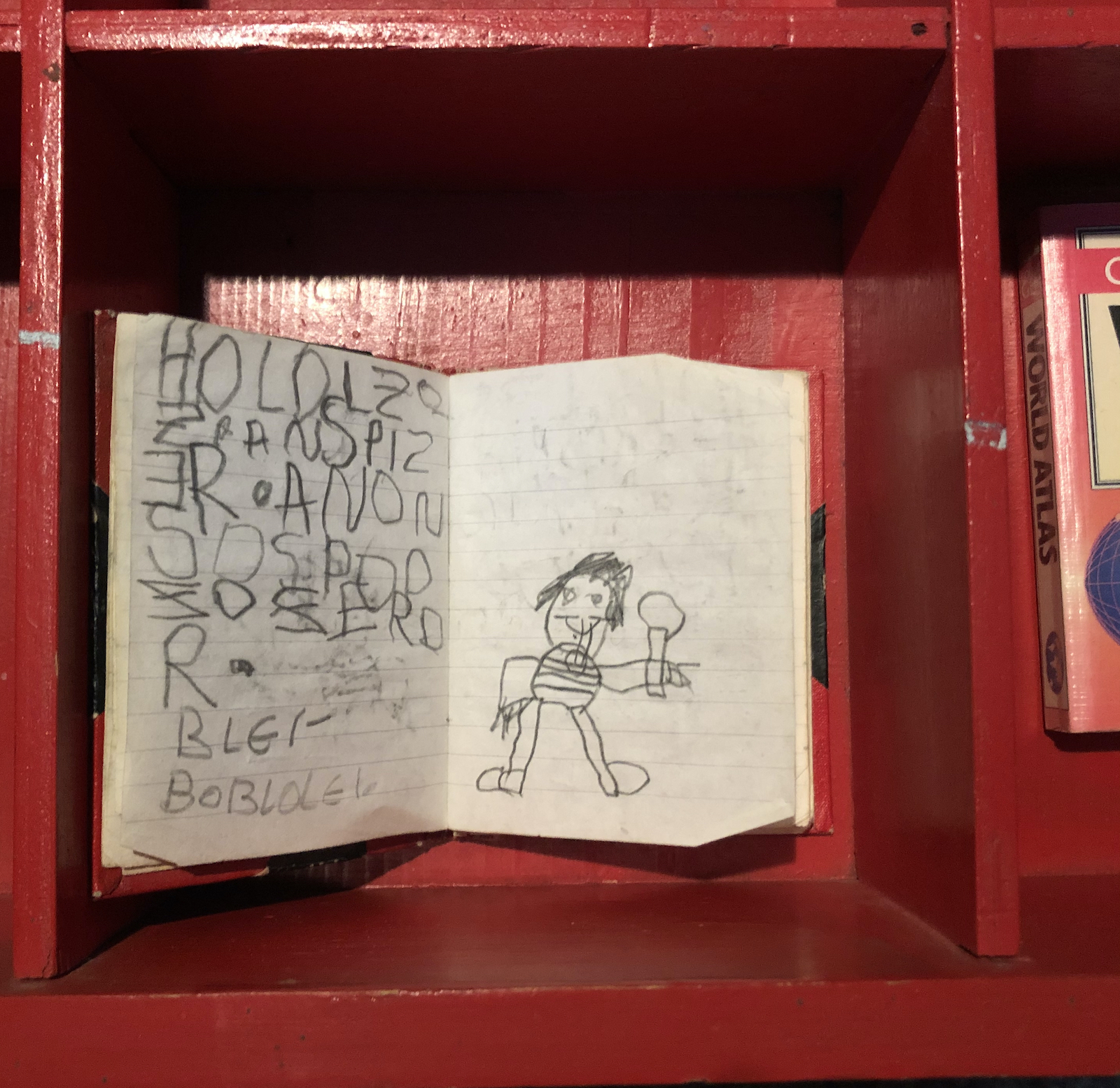 Children's drawing in a notebook